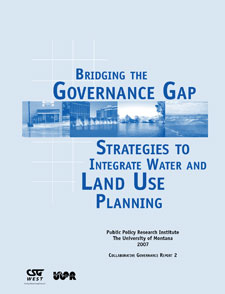 Cover of Bridging the Governance Gap: Strategies to Integrate Water and Land Use Planning (second ed. 2011) 