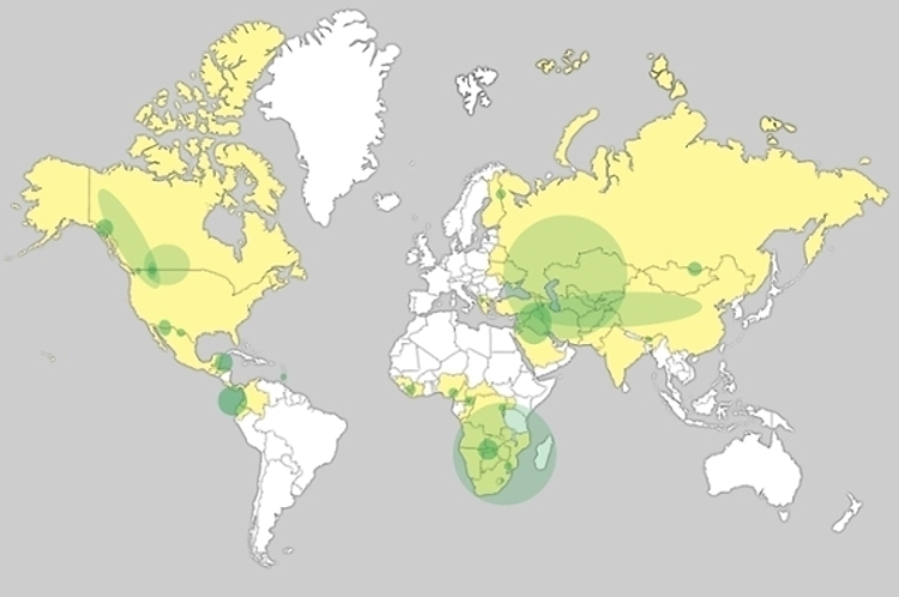map of transboundary conservation initiatives